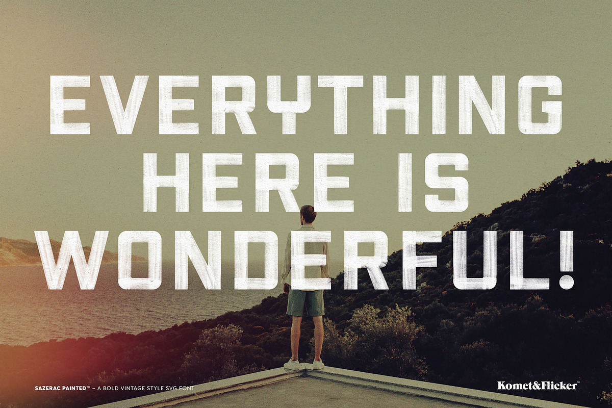 SAZERAC Painted – A Bold SVG Font, a Sans Serif Font by Komet & Flicker (Photo 14 of 15)