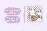 Kawaii Bunny Bookish Winter Clipart, an Animal Illustration by Blumensdiary (Thumbnail 3 of 7)