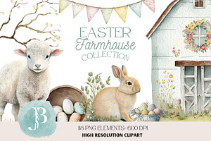 Easter Farmhouse Clipart Collection