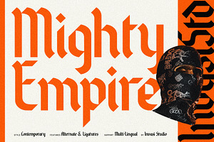 Mighty Empire - Modern Blackletter, a Blackletter Font by Invasi Studio