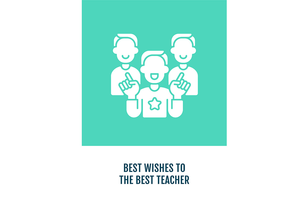 Best wishes to amazing teacher icon, a Flyer Template by IMG Visuals