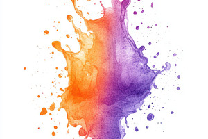 Abstract Watercolor Splash Orange Pu, an Abstract Photo by Pixeness Studio