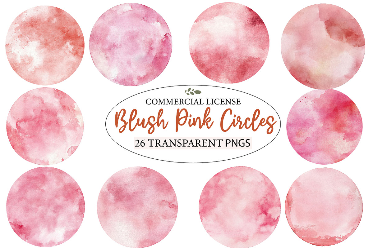 Blush Pink Watercolor Circles, an Illustration by Designworld (Photo 1 of 7)