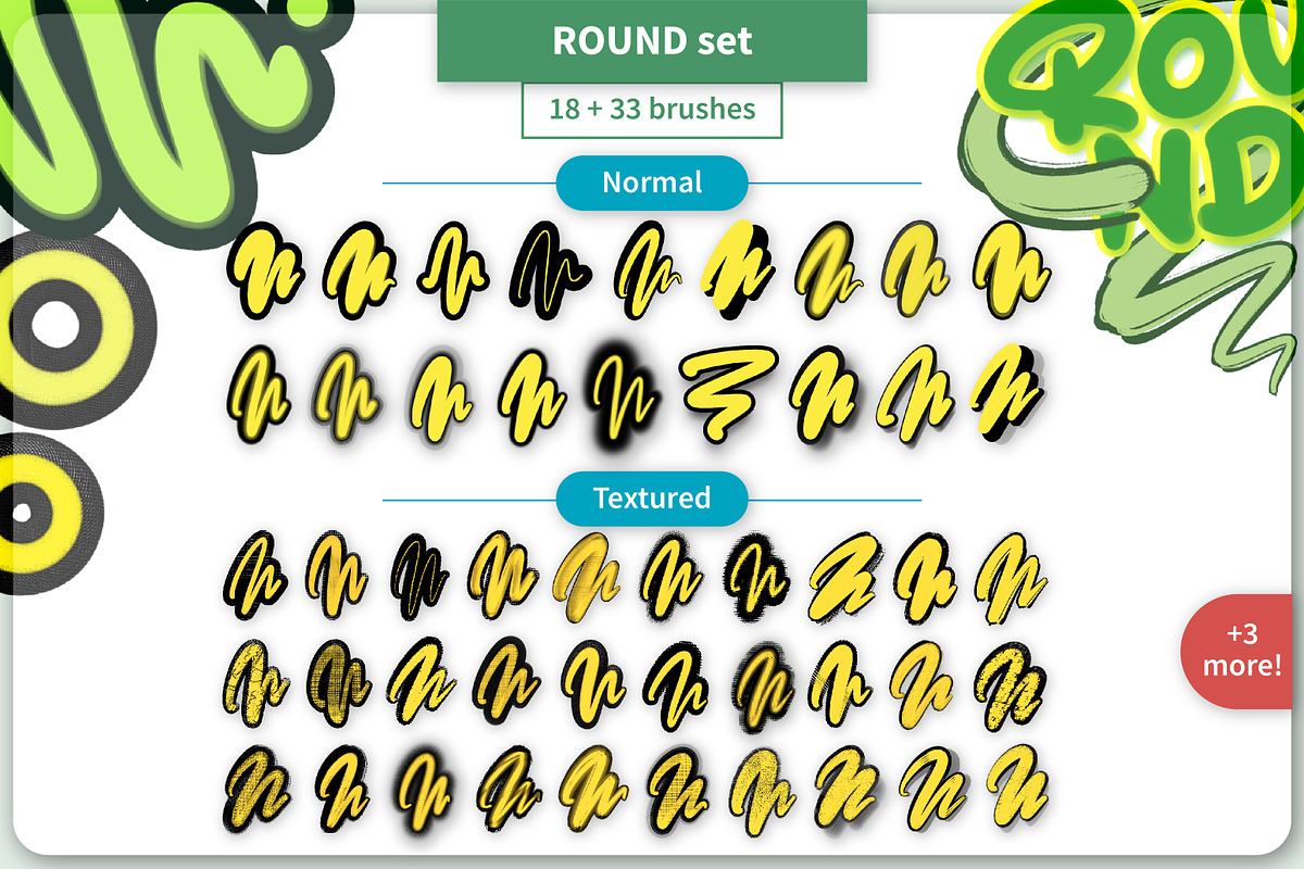 Outline ROUND Brush Set, a Brush Add-On by Magnatype (Photo 2 of 8)