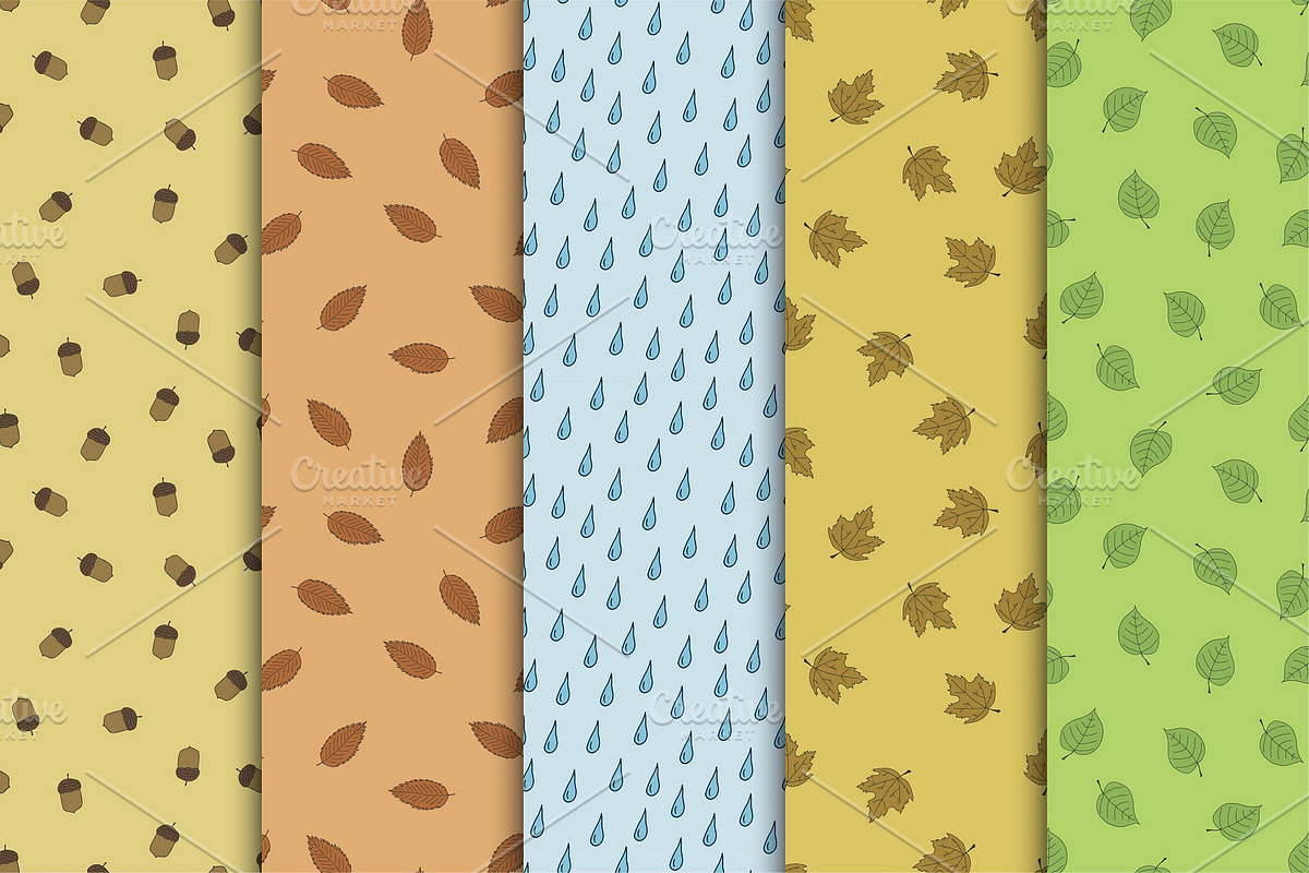 Color Autumn Seamless Patterns, a Pattern Graphic by ExpressShop (Photo 1 of 5)