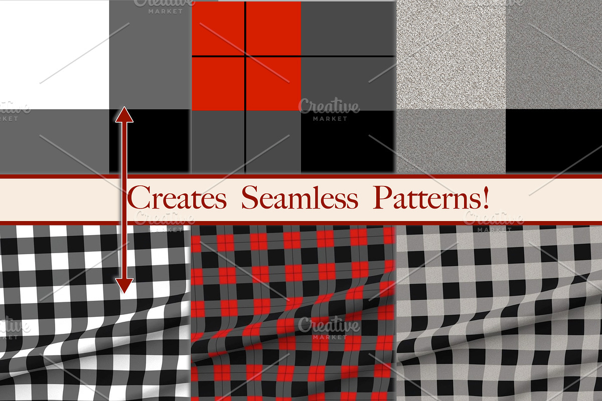 Classic Christmas Patterns Gingham, a Pattern Graphic by faeDesign (Photo 3 of 14)