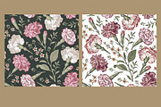 6 Carnation Seamless Flowers pattern, a Pattern Graphic by Vintage (Thumbnail 2 of 9)