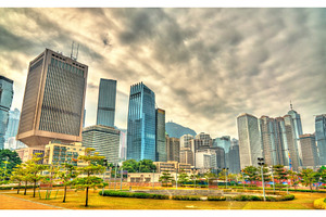View of the central business district of Hong Kong, an Architecture Photo by Leonid Andronov