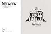 Illustrations of mansions, an Object Illustration by TheMountBirdStudio (Thumbnail 1 of 7)