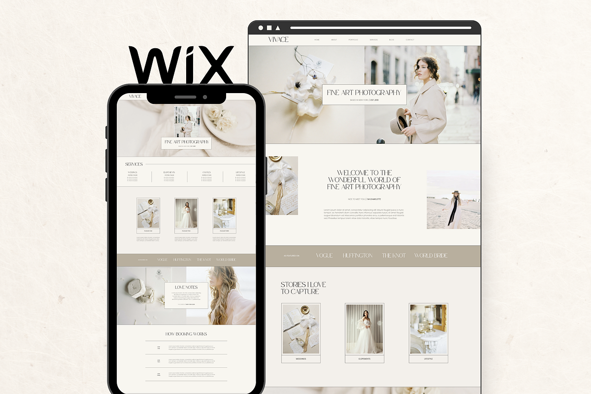 Wix Website Template Photography, a Wix Template by Branding Babe Co. (Photo 1 of 10)