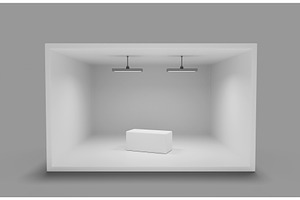 3d Render White Booth Stand For