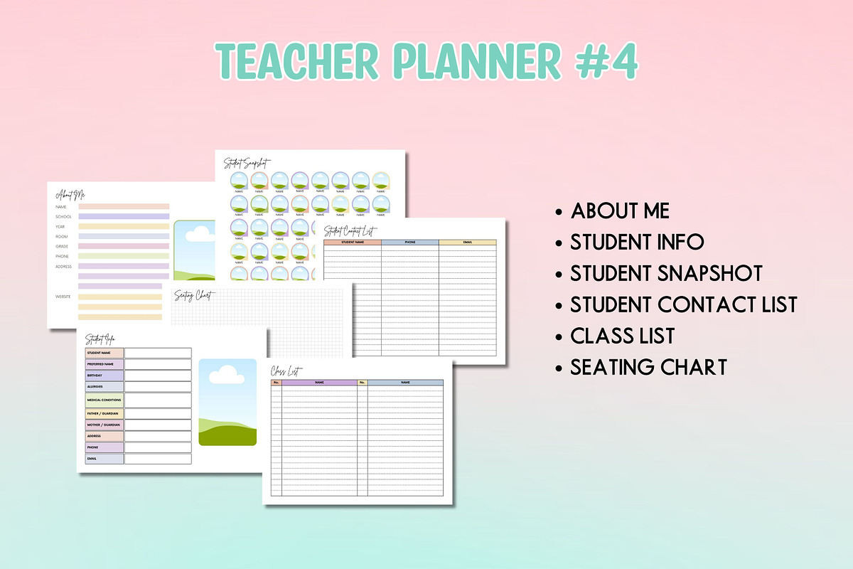 Teacher Planner #4 - Canva template, a Templates & Theme by Adalin Shop (Photo 4 of 14)