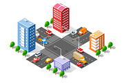 City isometric 3D intersection, a Decorative Illustration by AlexZeL (Thumbnail 1 of 3)