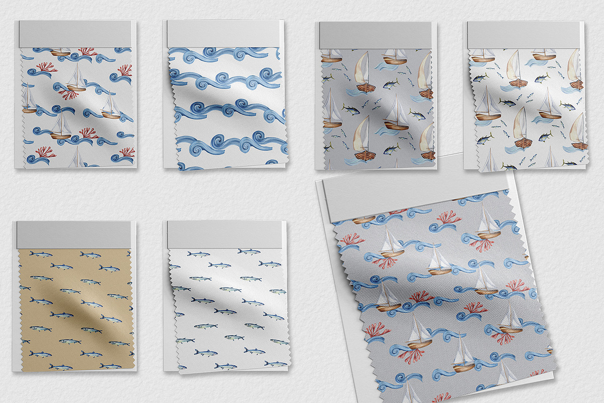 Marine collection watercolor clipart, an Illustration by Kate Lanbina (Photo 12 of 13)