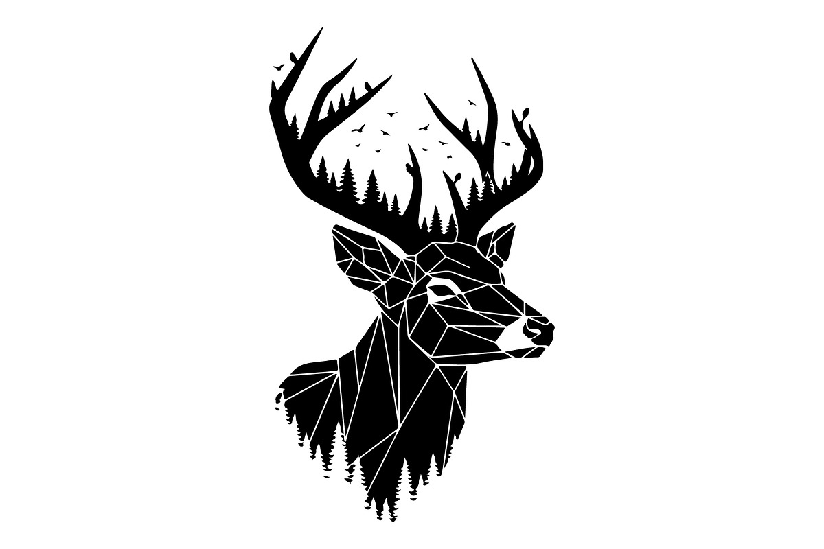 Deer Antler Silhouette Bundle, an Object Illustration by yasushie (Photo 13 of 31)