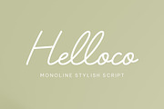 Helloco - Monoline stylish script, a Script Font by Fontcastle (Thumbnail 1 of 5)