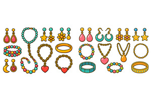 Colorful jewelry designs featuring, an Object Illustration by ZinetroN