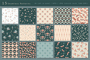 Moon Garden pattern & clipart, a Pattern Graphic by @olga.angelloz (Thumbnail 2 of 16)