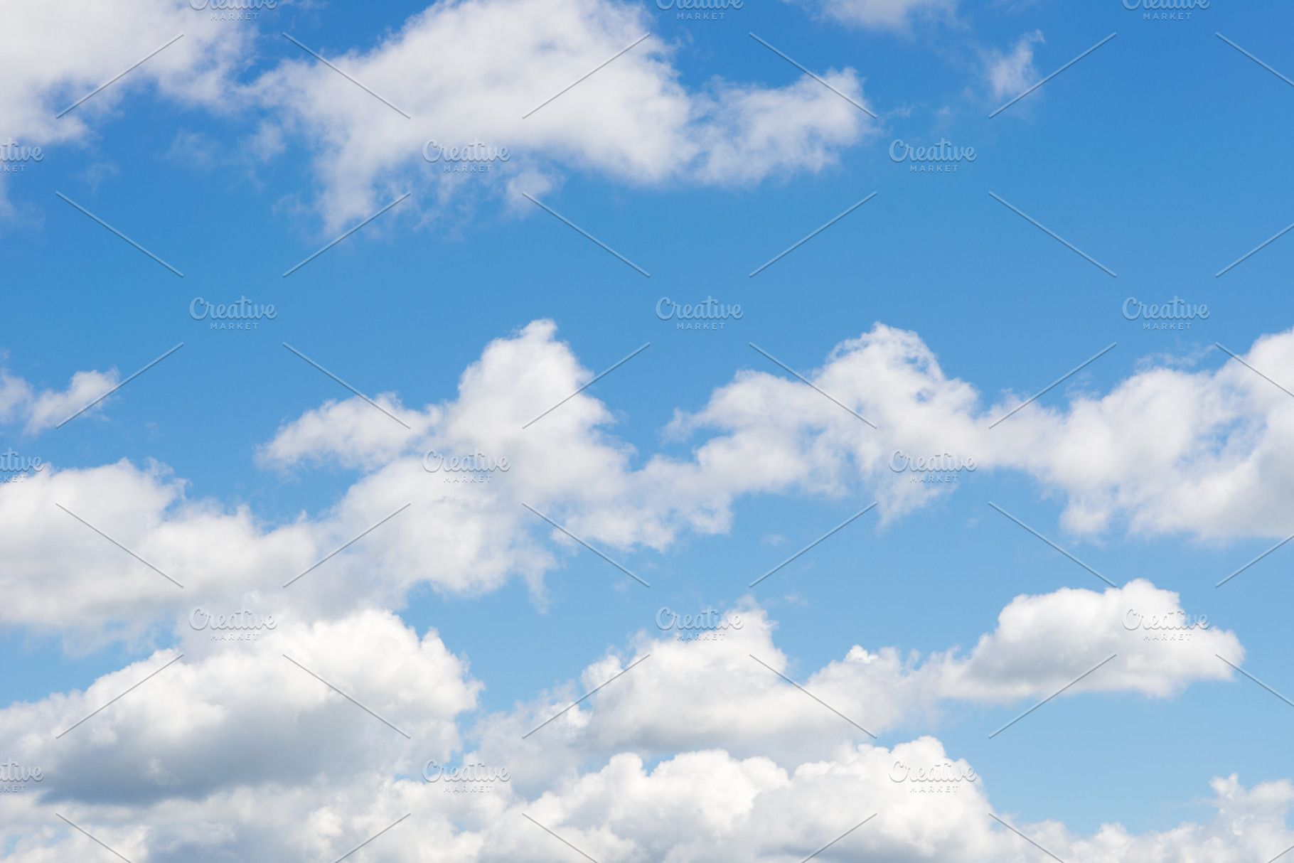 Blue sky with white clouds containing sky, blue, and cloud, a Nature Photo by Evgeniy Losev