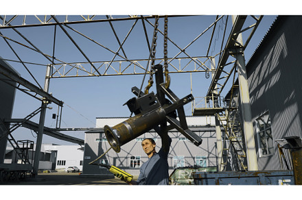 Crane operator transporting a large, an Industrial Photo by Media Whale Stock