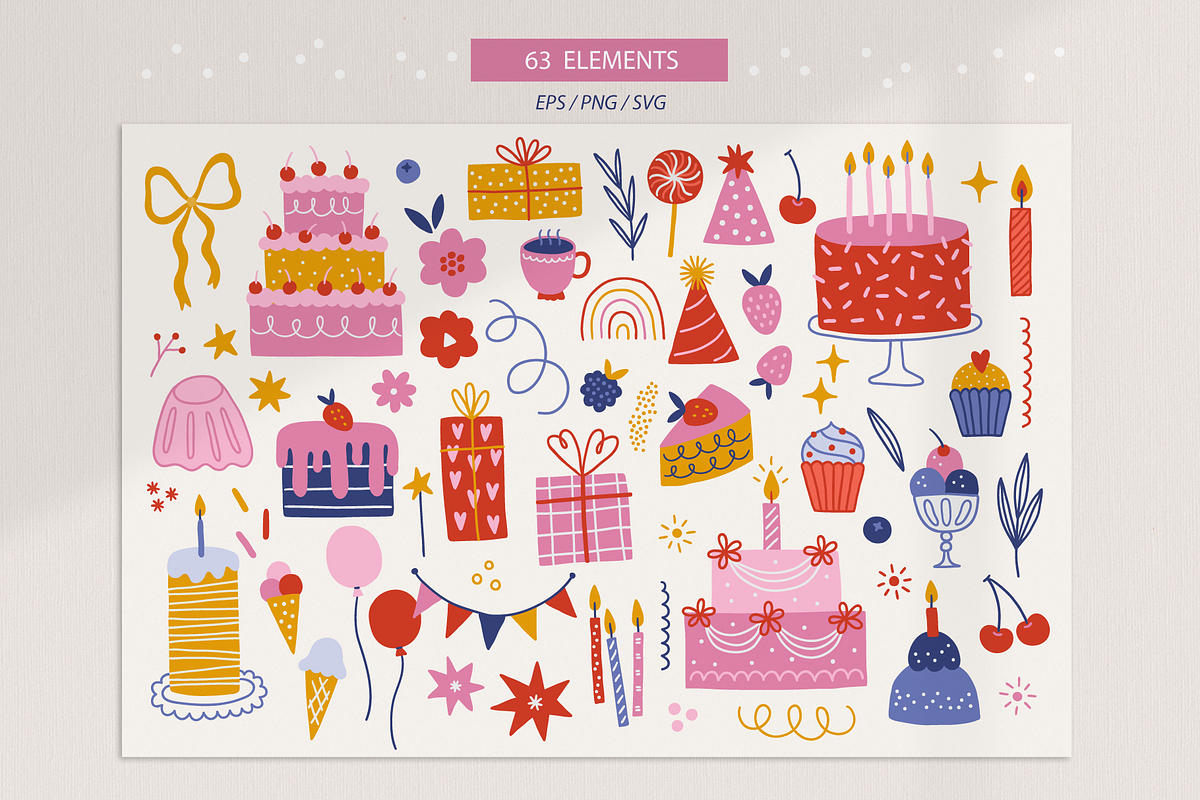 Birthday Party Kit, a Decorative Illustration by miumiu (Photo 5 of 15)