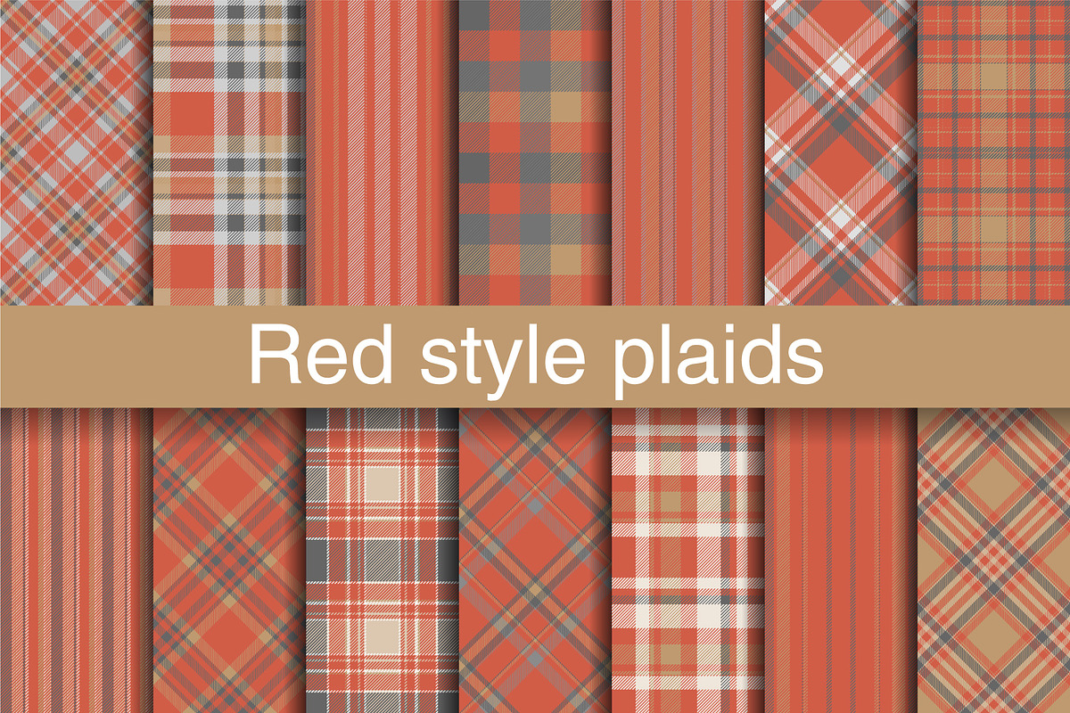#25 Red & Gold Pattern Plaids, a Pattern Graphic by Plaid4You (Photo 1 of 4)