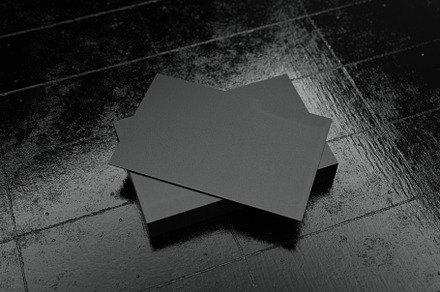 Black horizontal business card paper mockup template with blank, a Business Photo by Ministocker