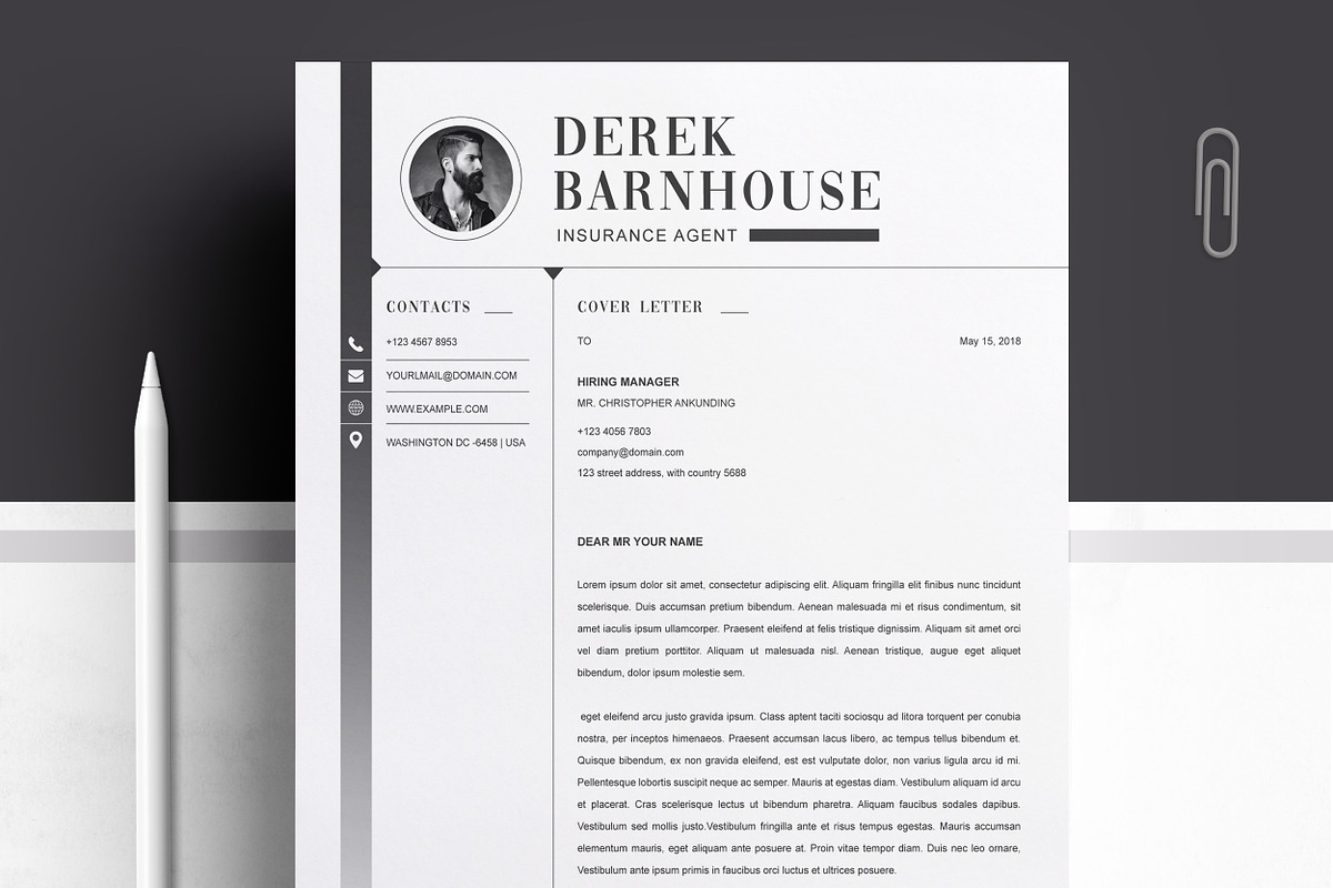 Modern Clean Word Resume Template, a Resume Template by ResumeInventor