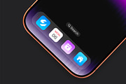 Phone Screen with App Icon Mockup, an iPhone Mockup by graphypix (Thumbnail 1 of 4)