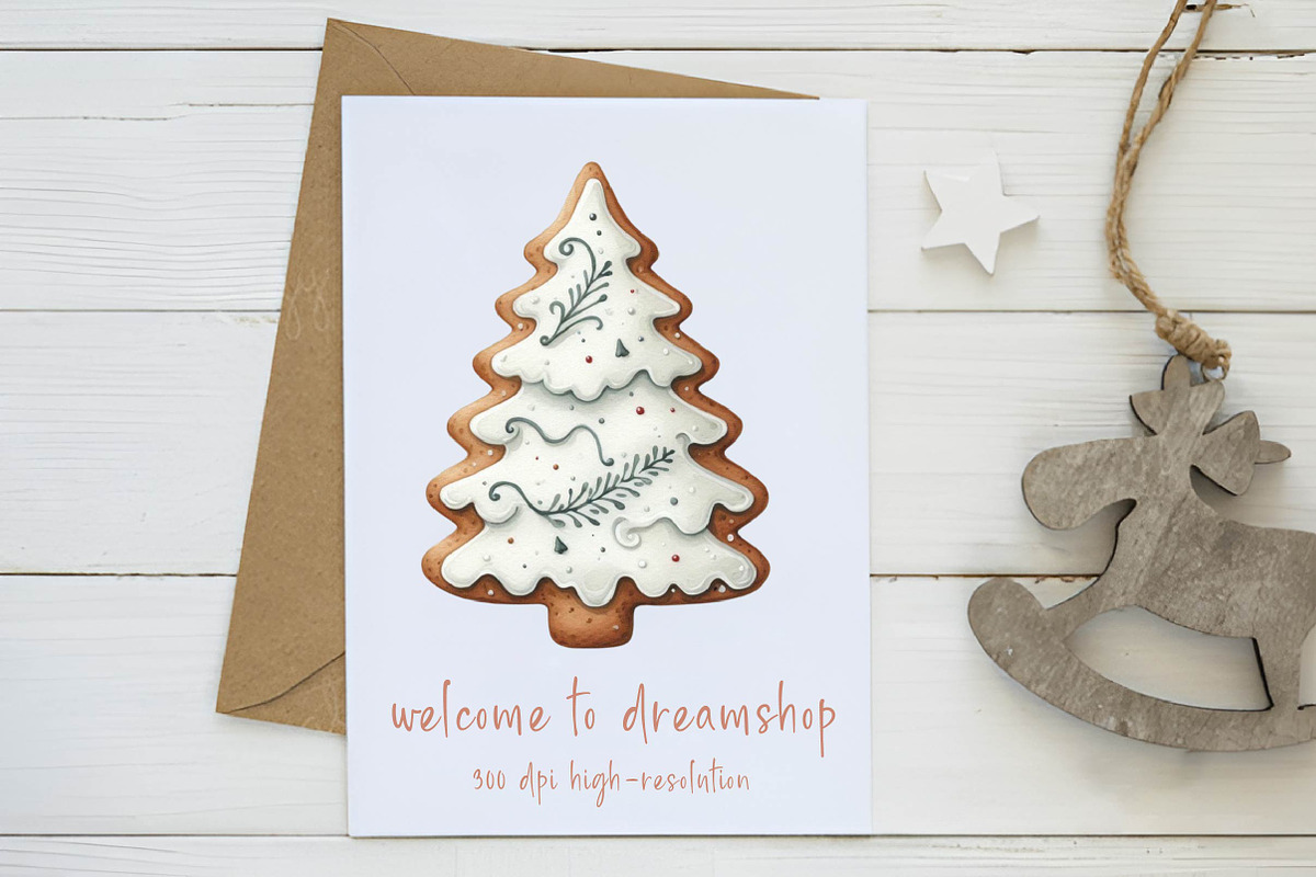 Watercolor christmas cookie tree Cli, an Illustration by CreationArt (Photo 2 of 6)