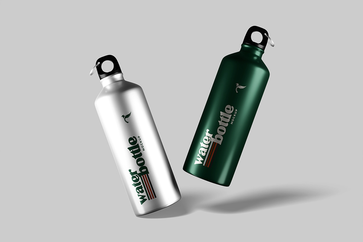 Aluminium water bottle mockup, a Mockup by DxSLEX (Photo 4 of 5)