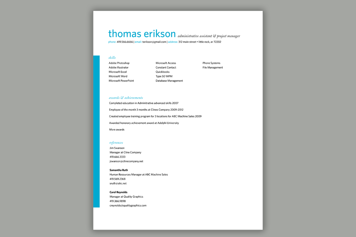 Simple Resume Package | Teal, Blue, a Resume Template by Scribbled Napkin Design (Photo 3 of 4)