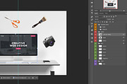 Web Design Tools Desk Mockup, a Mac Mockup by RSplaneta (Thumbnail 2 of 2)