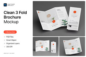3 Fold Brochure Mockup Set, a Books & Magazine Mockup by GearShift