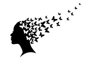 Woman Butterfly Hair Silhouette, an Object 3D Model by yasushie (Thumbnail 18 of 31)