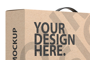 Cardboard Box With Handle PSD Mockup