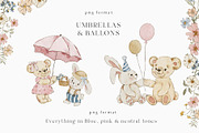 Teddy Bear & Bunny Watercolor spring, a Decorative Illustration by Grace Noboa Illustrations (Thumbnail 7 of 14)