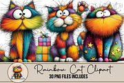 Rainbow Cat Clipart, an Illustration by DreamArtGraphic (Thumbnail 1 of 4)