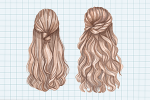 Hair Clipart PNG Digital Download