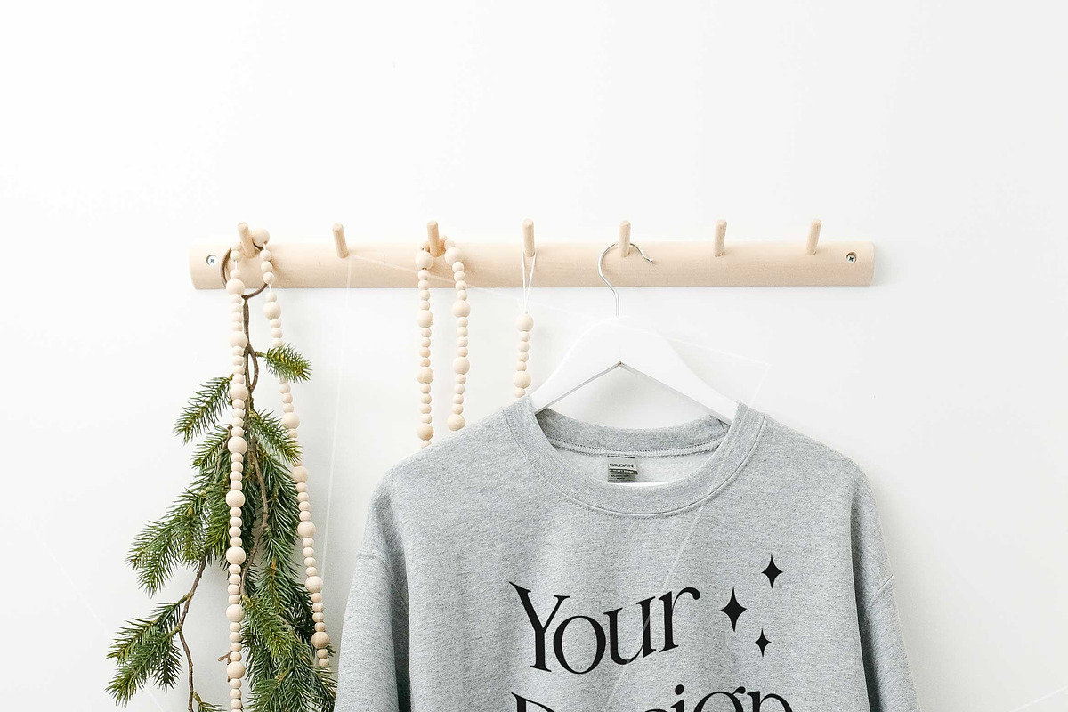 Sport Grey Gildan 18000 Mockup x3, a Shirt Mockup by Uncommon Mockups (Photo 6 of 7)