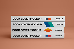 Vertical Book Hardcover Mockup Set