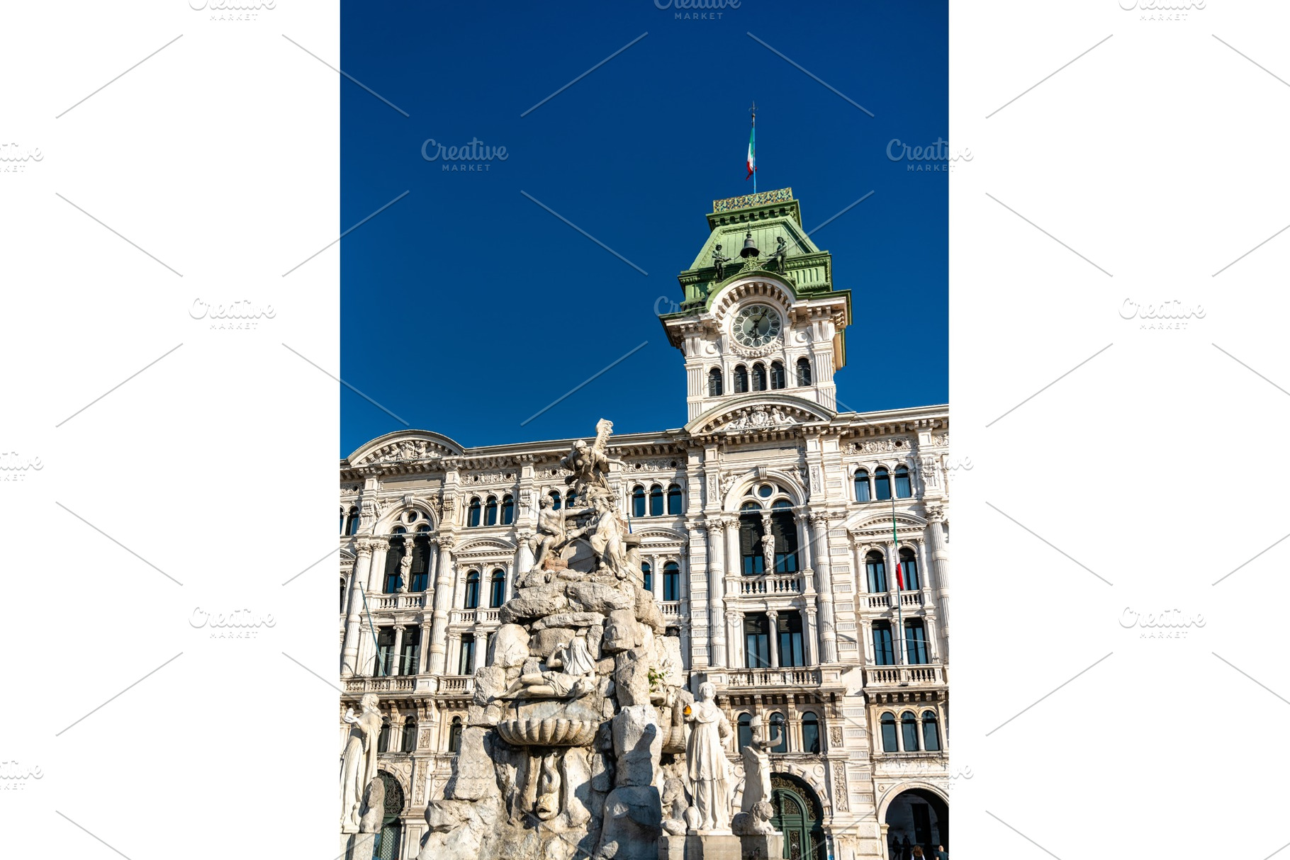 Fountain of the four continents in stock photo containing trieste and, an Architecture Photo by Leonid Andronov
