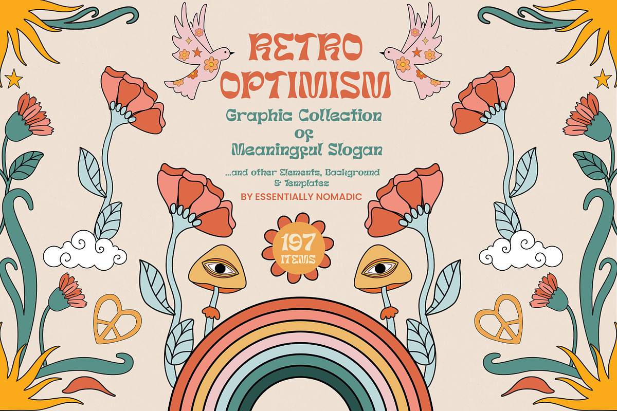 Retro Optimism Graphic Collection, an Illustration by Essentially Nomadic