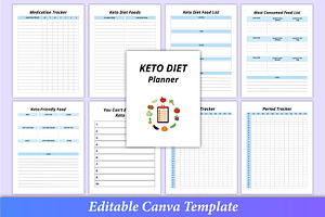 Keto Diet Planner Canva Kdp