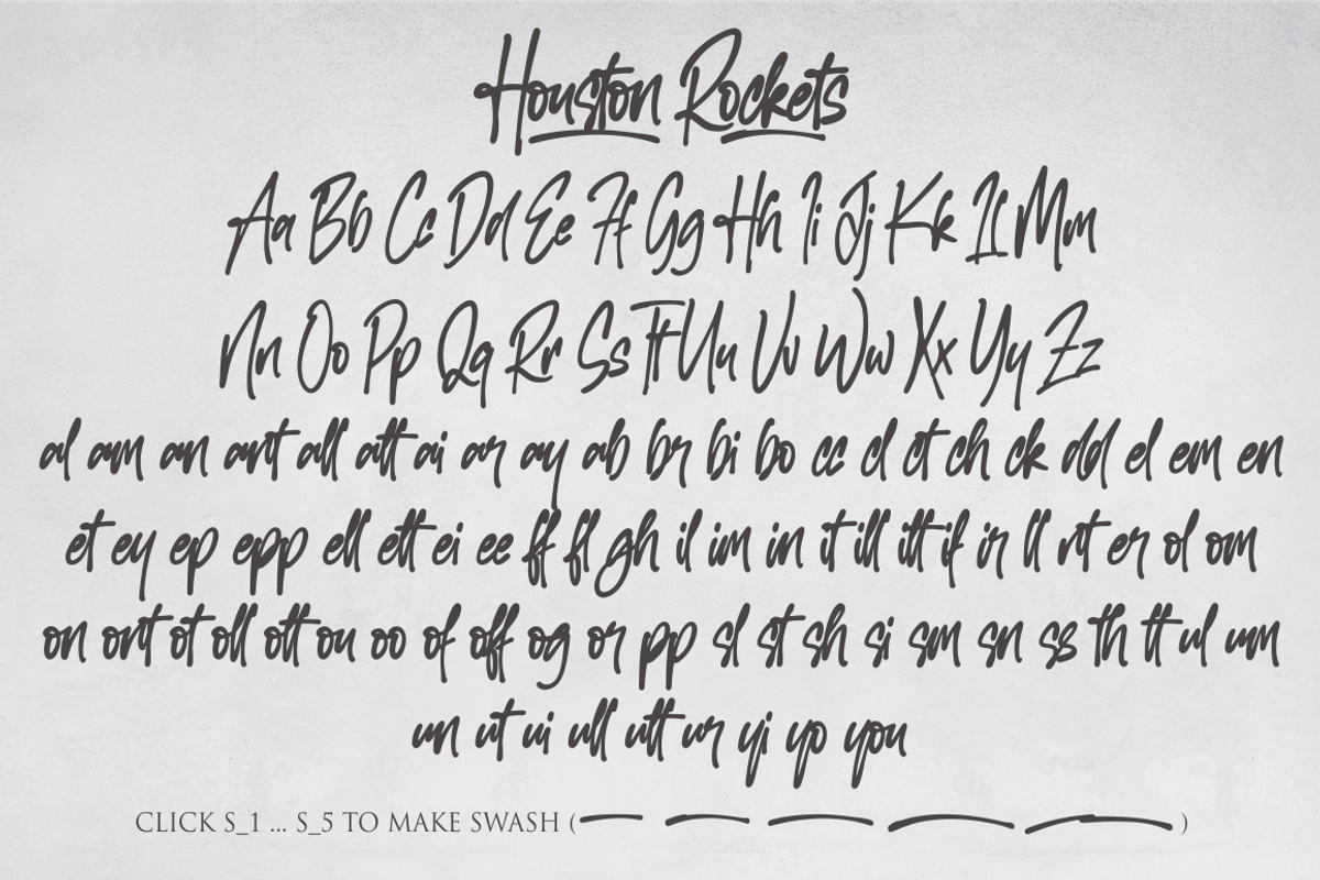 Houston Rockets - 79 Ligatures, a Handwritten Font by NJ Studio (Photo 7 of 8)