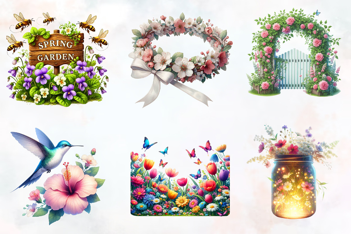 Spring Flower Garden Sublimation, an Illustration by RobertsArt (Photo 6 of 7)