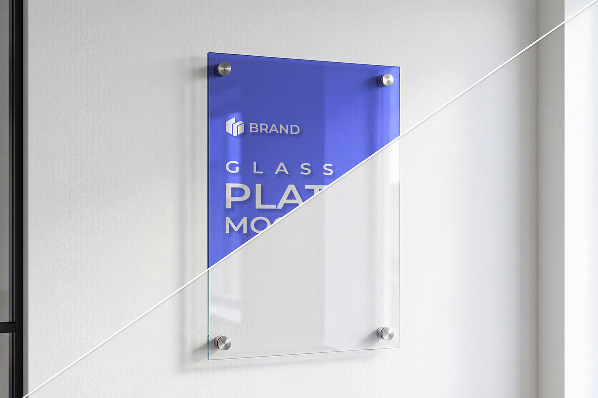 Glass Plaque Wall Sign Mockup, an Advertising Mockup by graphypix (Photo 3 of 4)