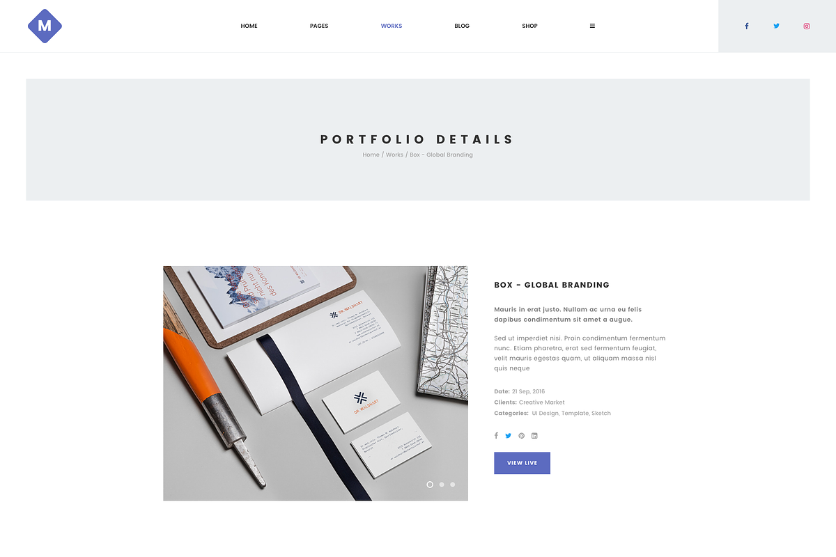M - Minimal Portfolio Template, a Landing Page Template by bigpsfan's SHOP (Photo 8 of 18)