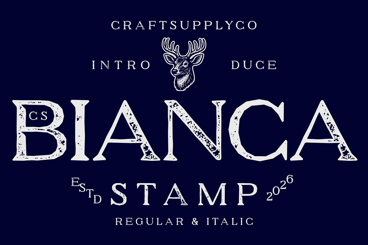 CS Bianca Stamp, a Serif Font by Craft Supply Co. (Photo 1 of 8)