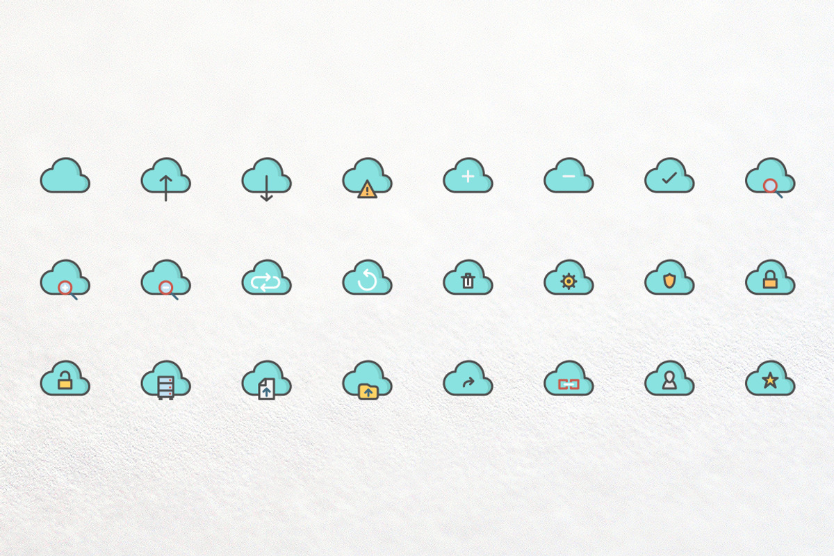 Cloud Storage Icons Set preview 2